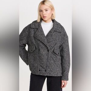 Z Supply Ari Jacket size Medium Women's Gray Herringbone Coat